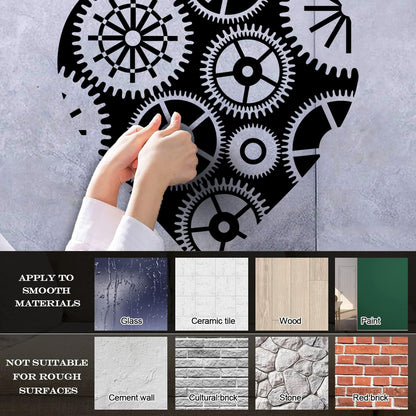 Lettering Stickers Steampunk Heart Gears Mechanical Garage Tattoo Culture