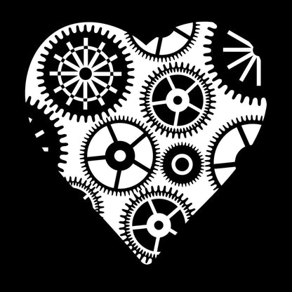 Lettering Stickers Steampunk Heart Gears Mechanical Garage Tattoo Culture