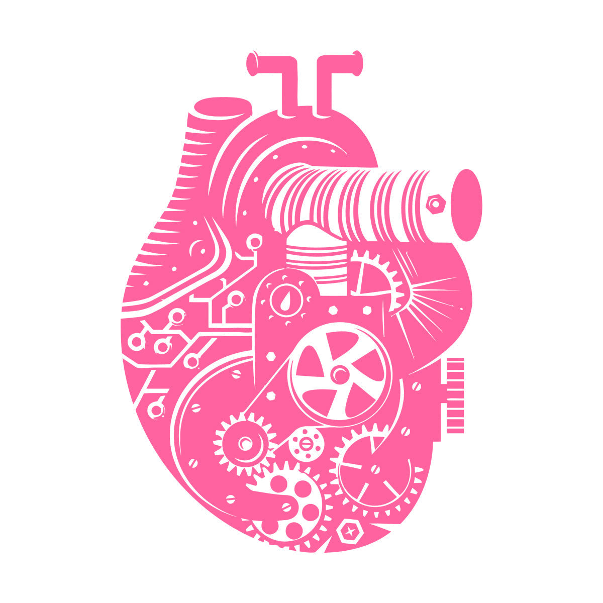 Vinyl Wall Stickers Steampunk Style Mechanical Heart Gears Self Adhesive