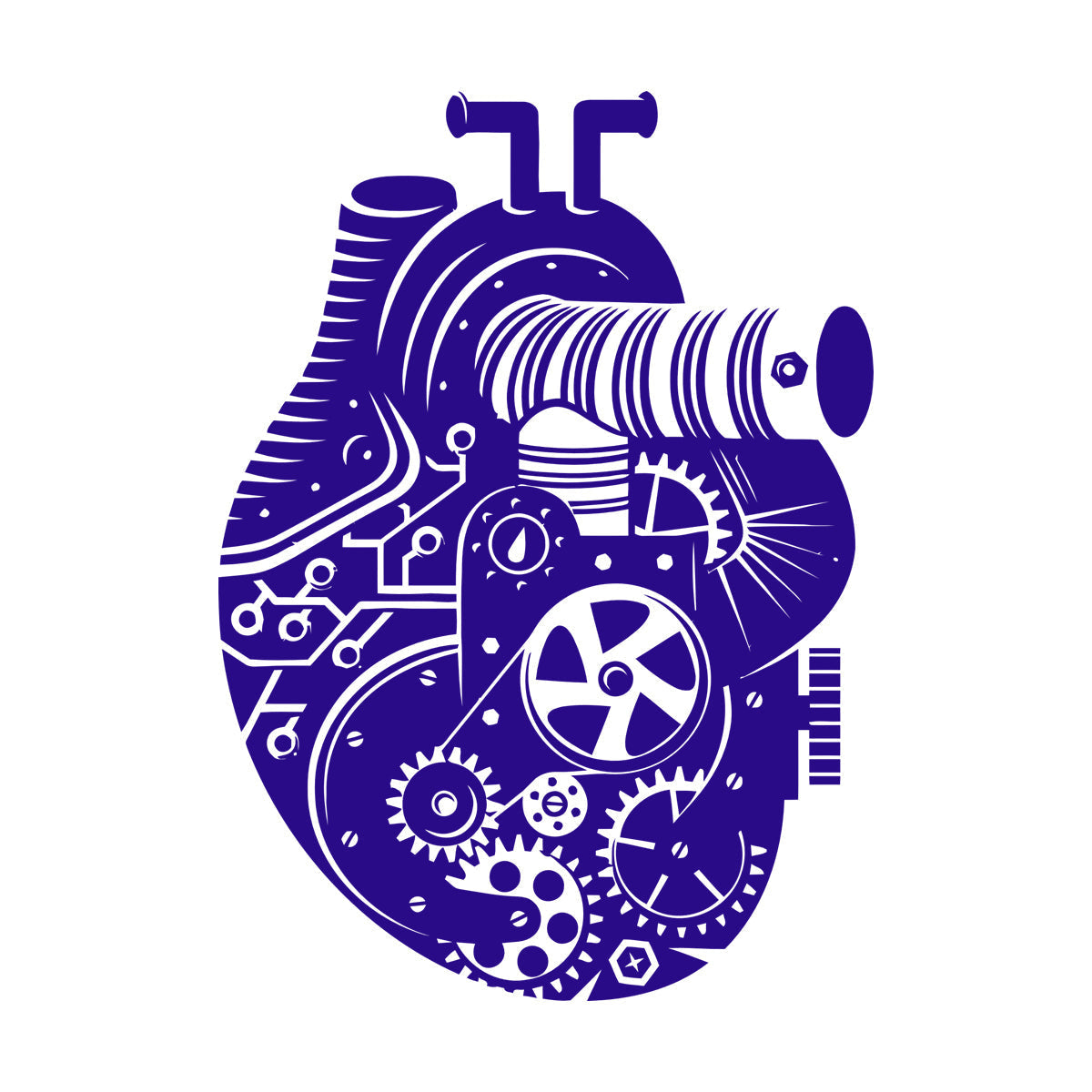 Vinyl Wall Stickers Steampunk Style Mechanical Heart Gears Self Adhesive