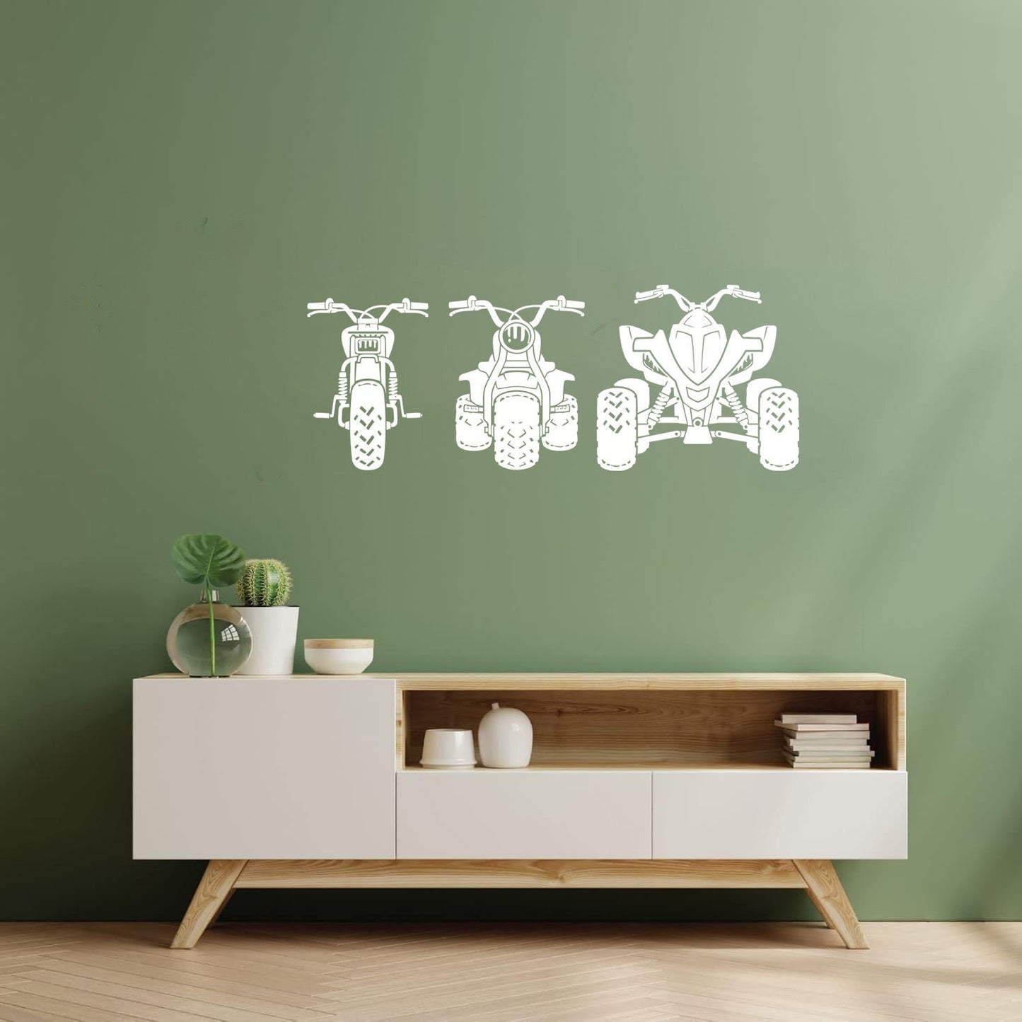 Three Wheel Quad Bike Atv Auto Boy Wall Vinyl Sticker Decor Multiple Size Options