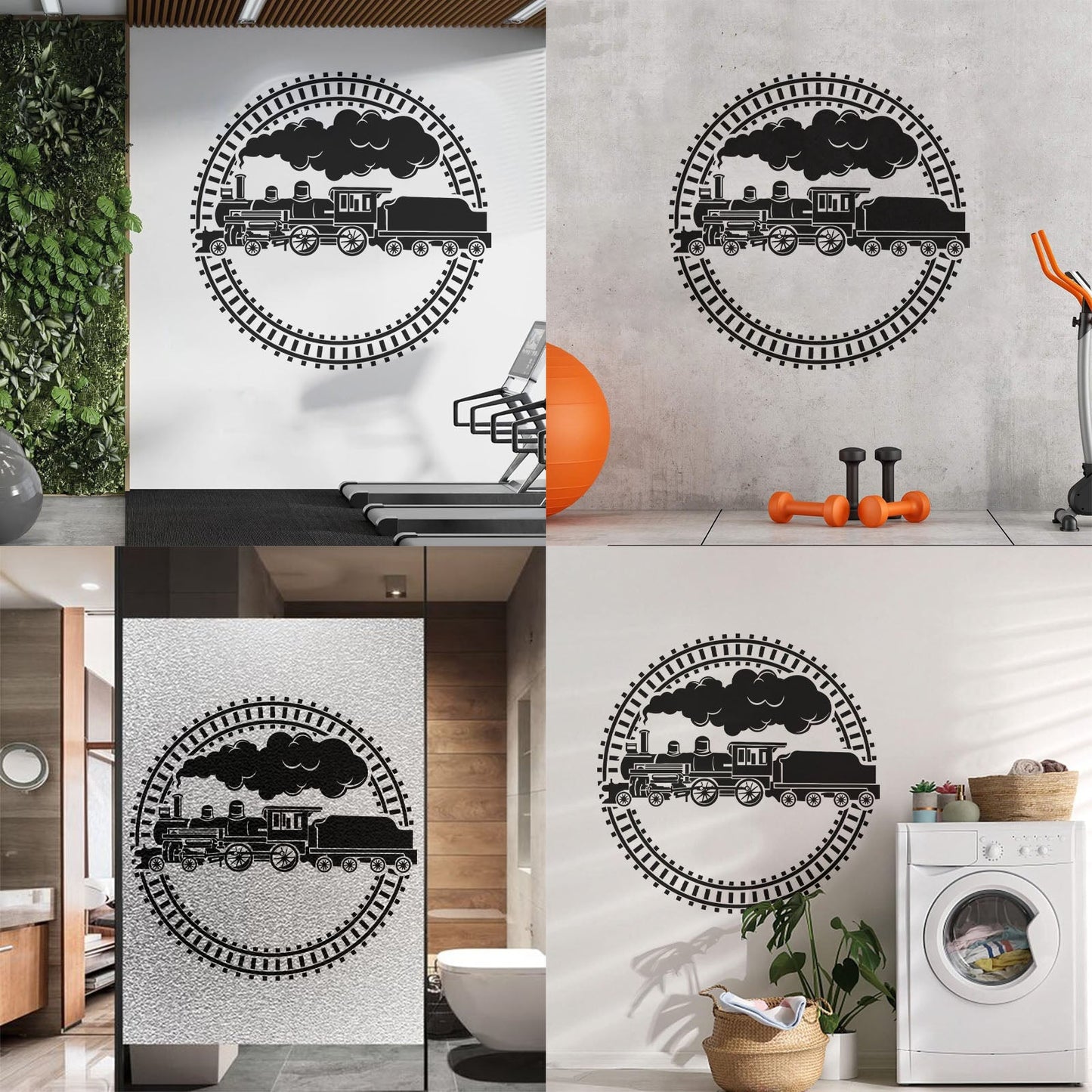 Lettering Stickers Train Locomotive Rail Transport Window Decals