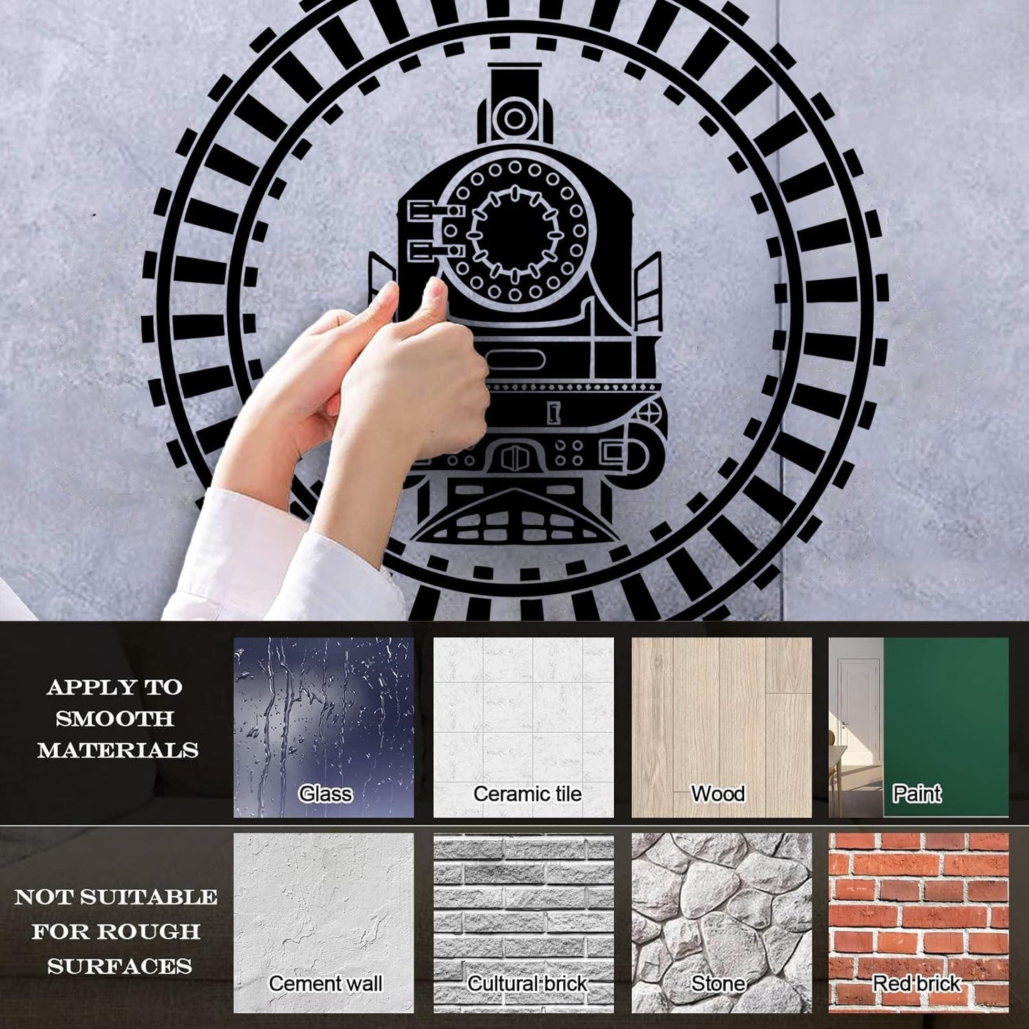 Wall Decals Paster Paper Train Locomotive Railway Transport Glass Stickers