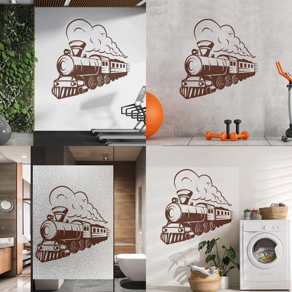Vinyl Wall Stickers Train Locomotive Steam Railway Transport Store Decoration