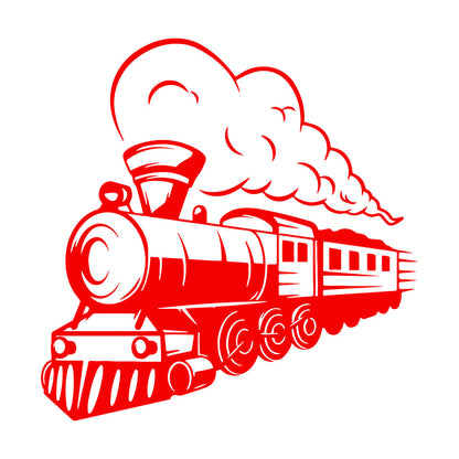Vinyl Wall Stickers Train Locomotive Steam Railway Transport Store Decoration