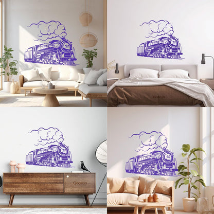 Wall Decals Train Locomotive Steam Railway Transport Tattoo Culture