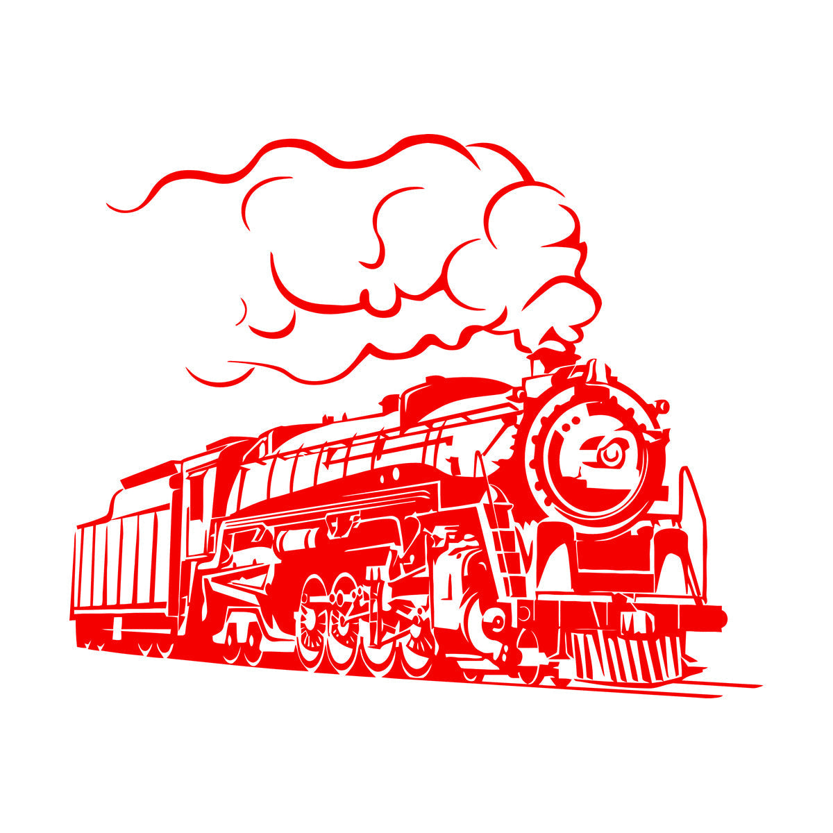 Wall Decals Train Locomotive Steam Railway Transport Tattoo Culture