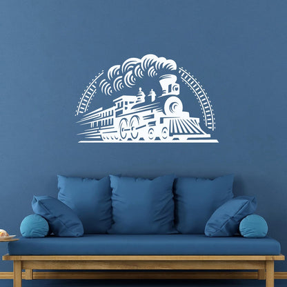 Vinyl Wall Decals Train Rails Railway Locomotive Transport Removable Without Leaving Glue