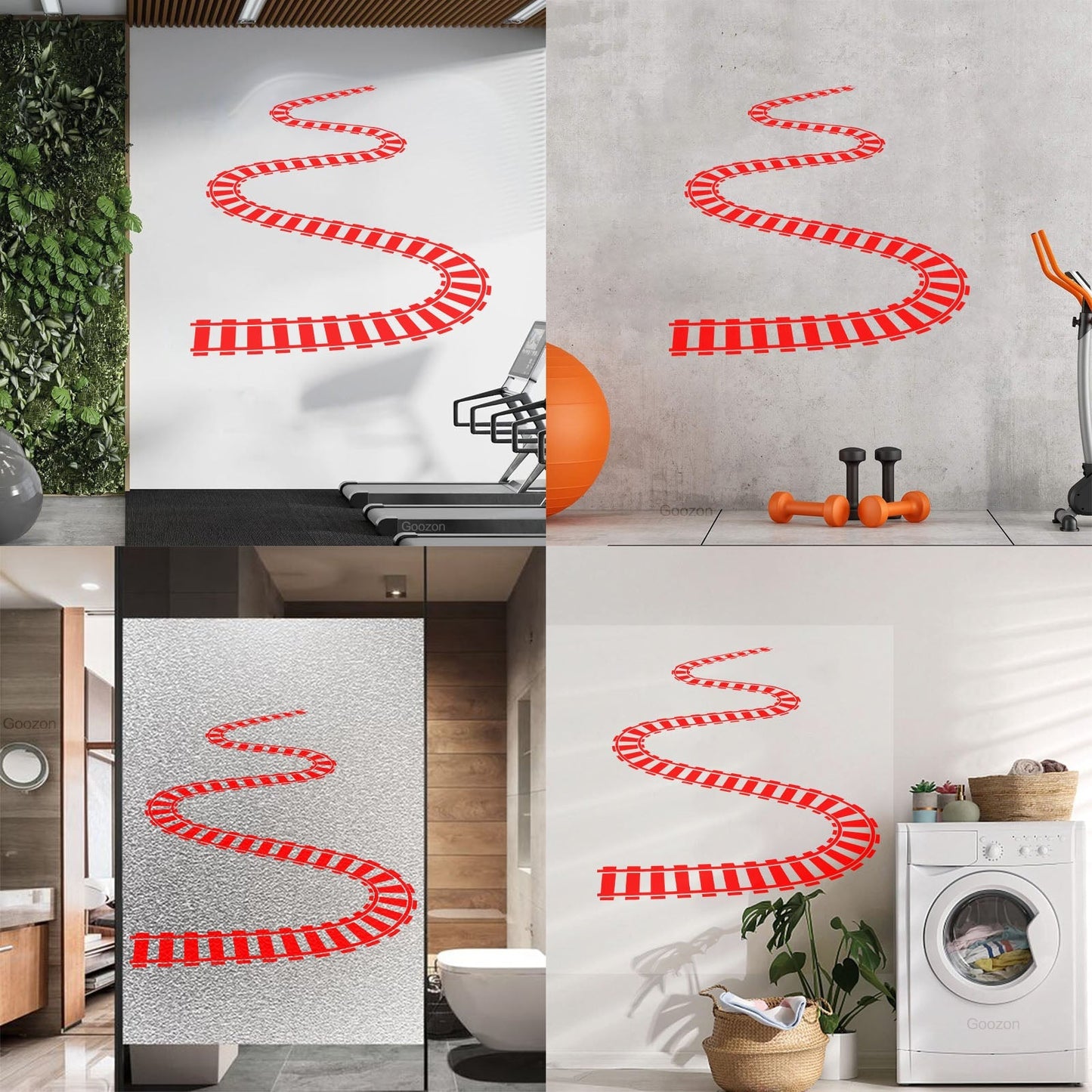 Train Rails Railway Wagon Engraving Decals Self Adhesive