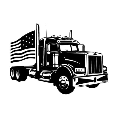 Mural And Wall Vinyl Decal Usa Flag Classic American Truck Garage Do Not Damage The Wall Surface