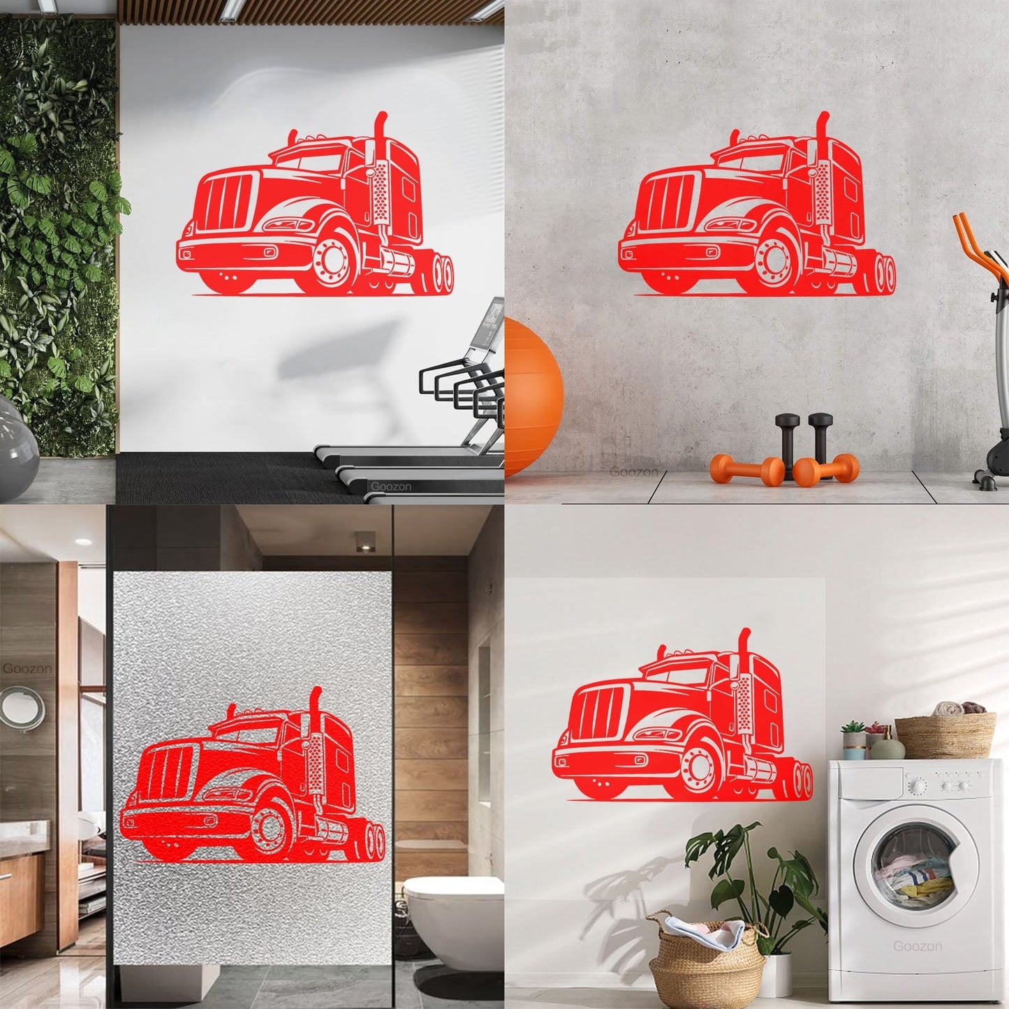 Wall Stickers Truck Garage Car Boys Vehicle Machine Art Mural Painting