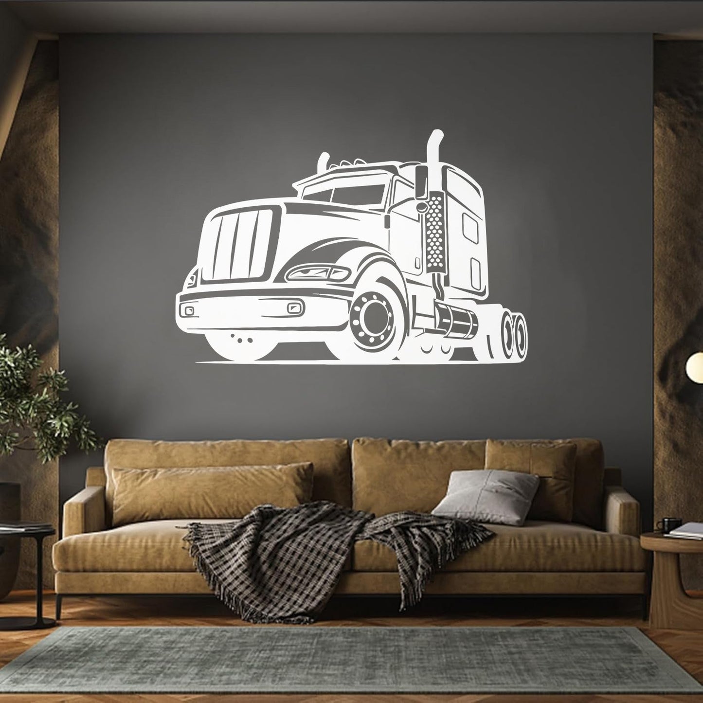Wall Stickers Truck Garage Car Boys Vehicle Machine Art Mural Painting