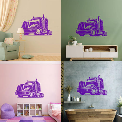 Wall Stickers Truck Garage Car Boys Vehicle Machine Art Mural Painting