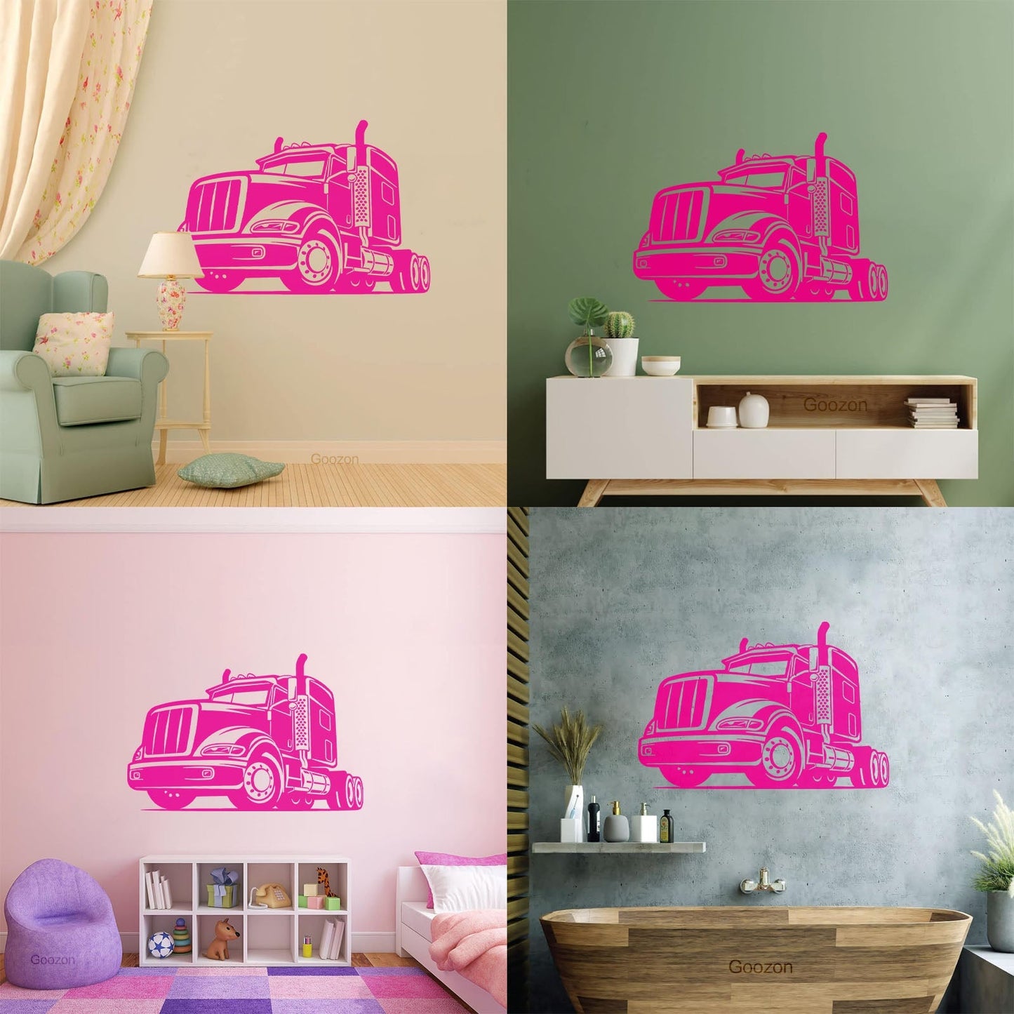 Wall Stickers Truck Garage Car Boys Vehicle Machine Art Mural Painting