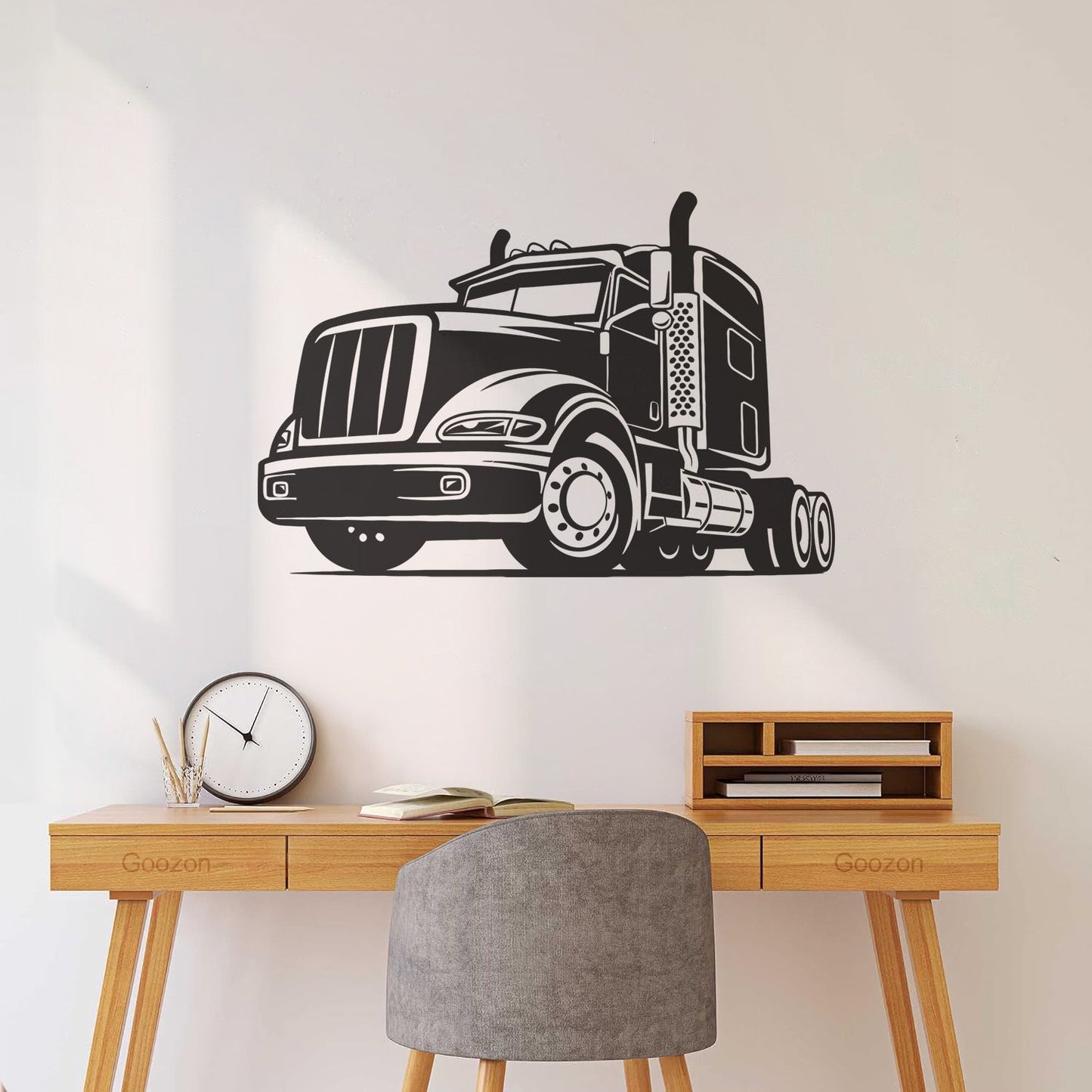Wall Stickers Truck Garage Car Boys Vehicle Machine Art Mural Painting