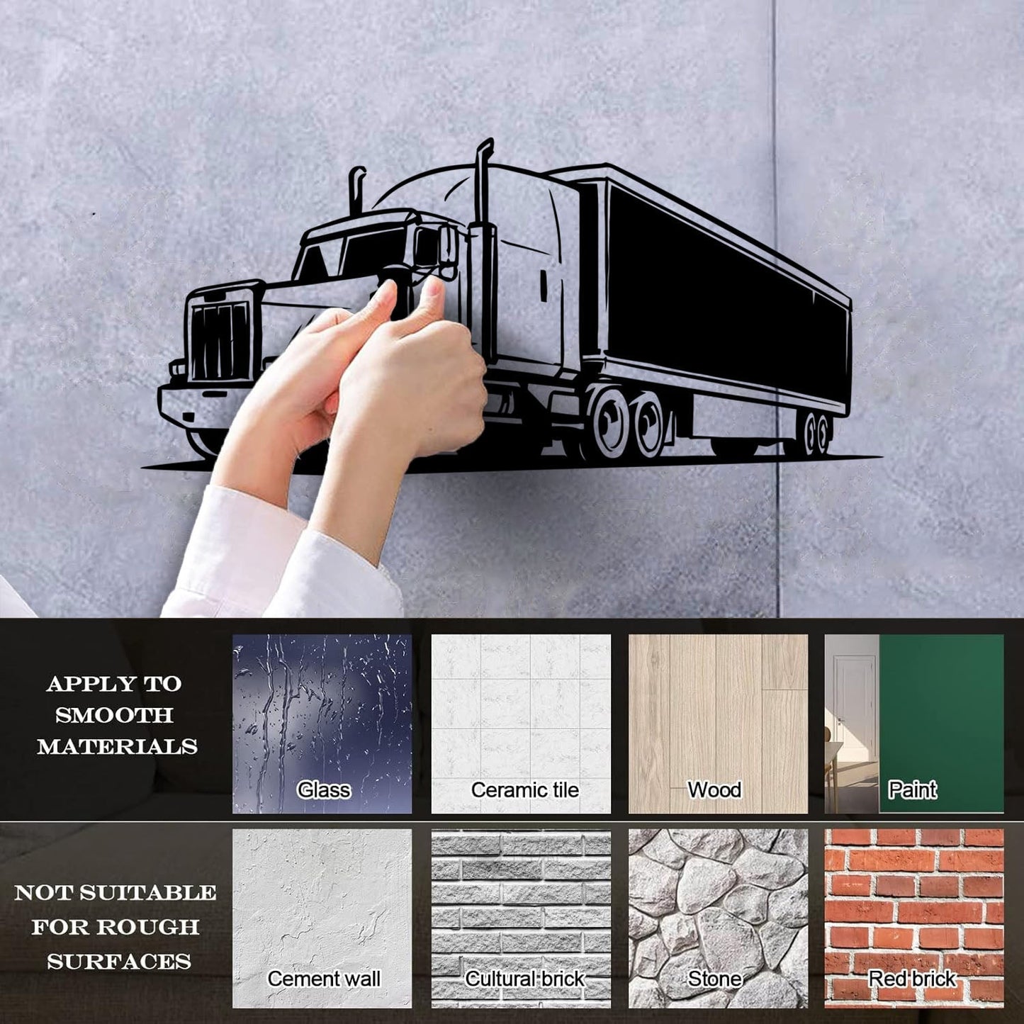 Fine Carving Decals Truck Car Transport Man Multiple Size Options