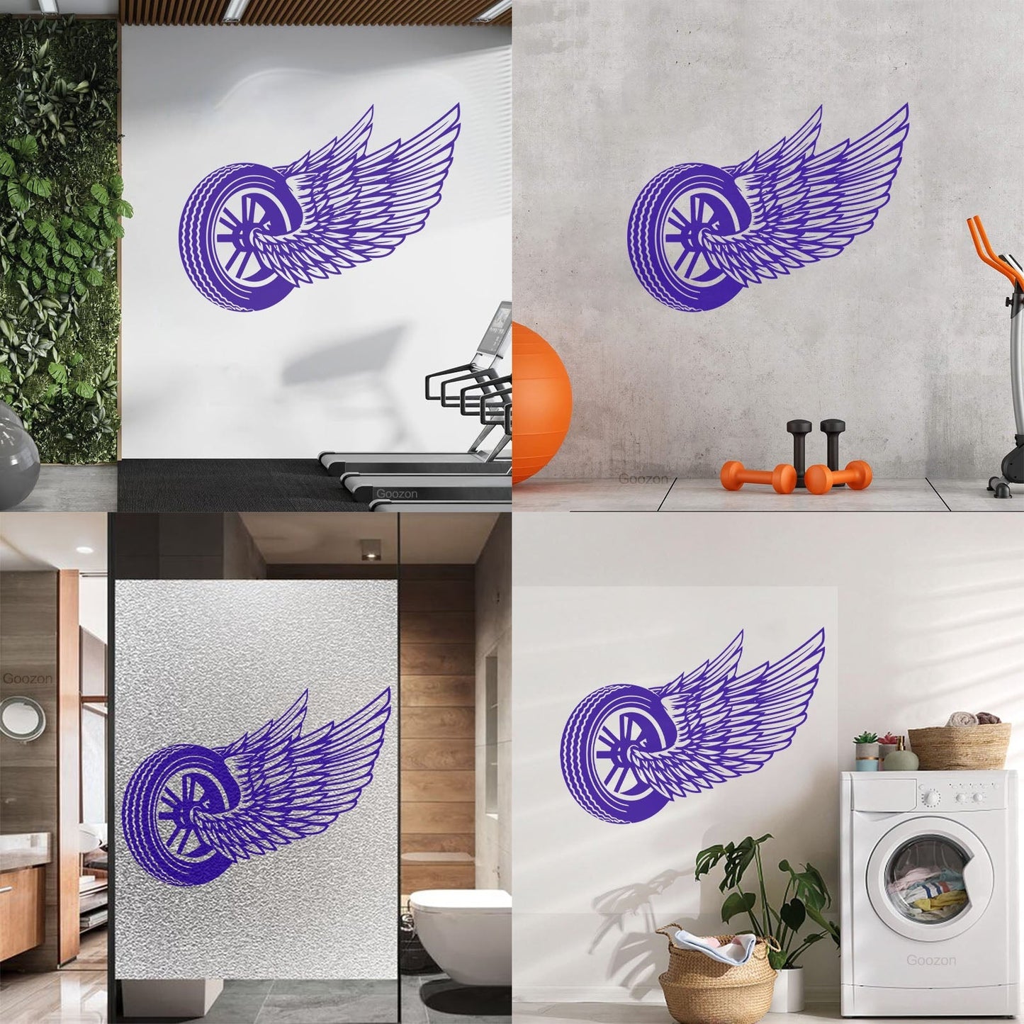 Wheel Wings Driver Car Auto Repair Garage Lettering Stickers Art Decoration