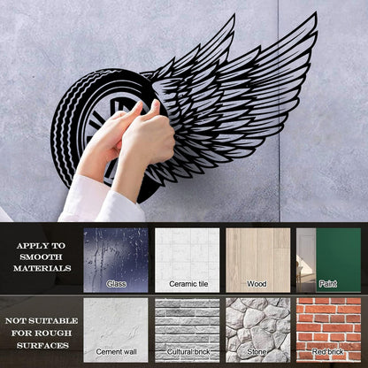 Wheel Wings Driver Car Auto Repair Garage Lettering Stickers Art Decoration