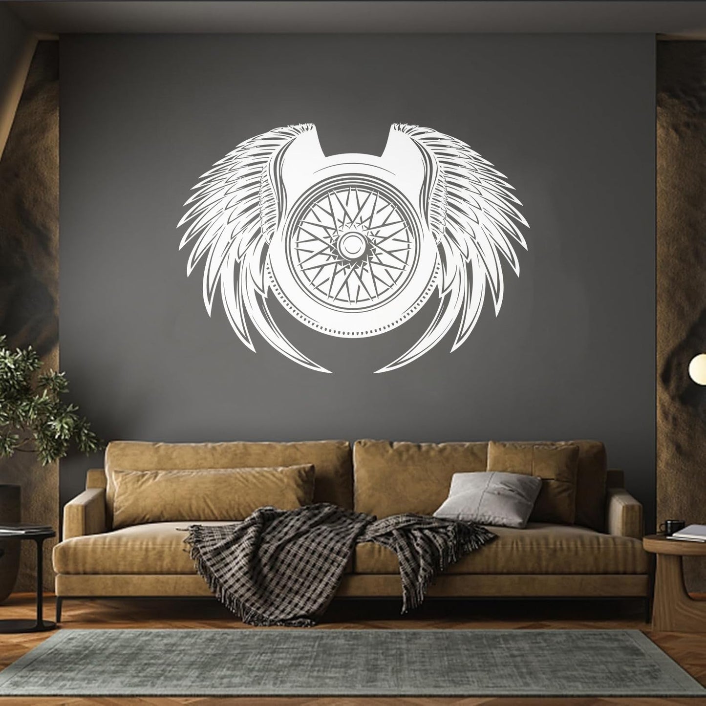 Wall Decals Paster Paper Wheel Wings Driver Car Auto Repair Tire Service Wall Beautification