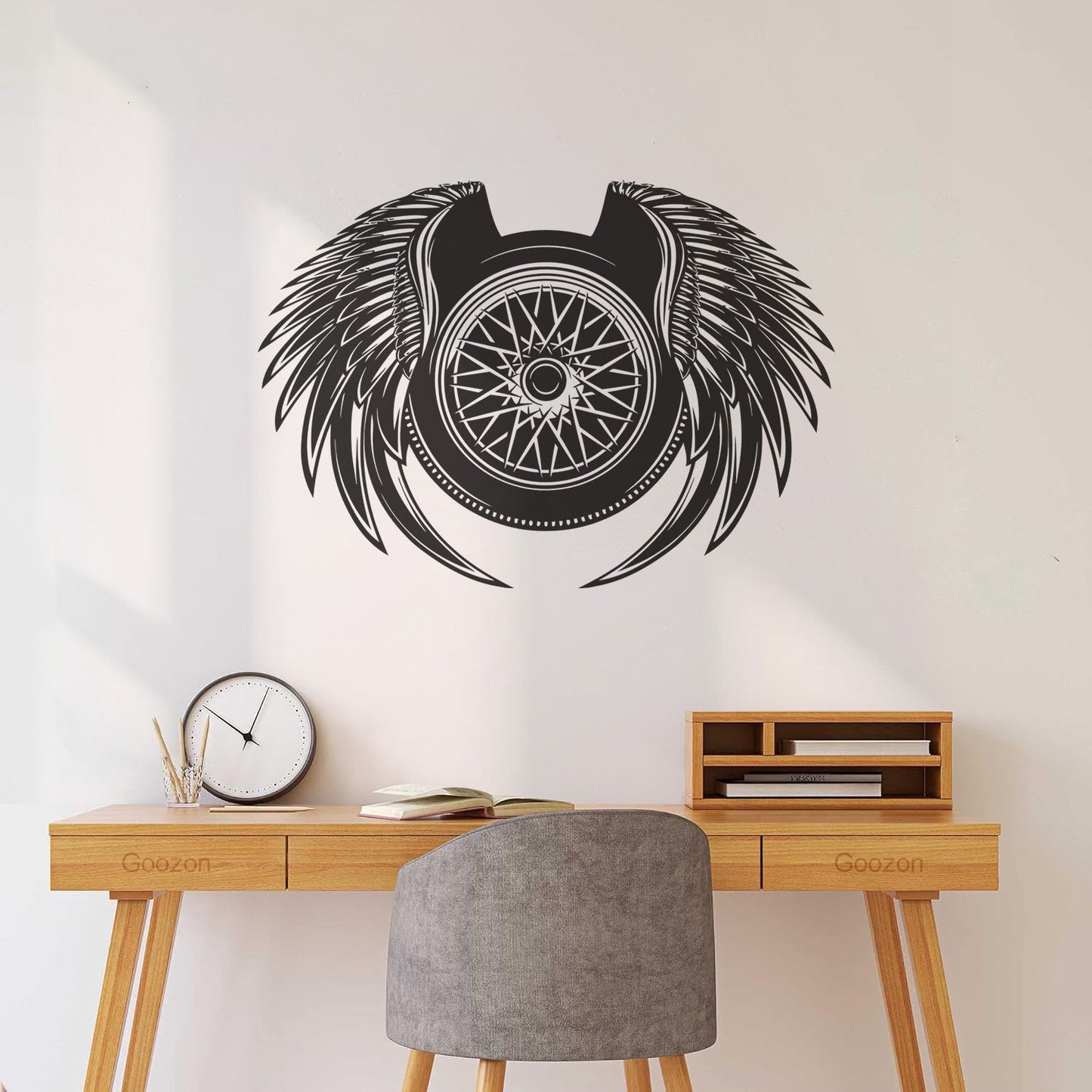 Wall Decals Paster Paper Wheel Wings Driver Car Auto Repair Tire Service Wall Beautification
