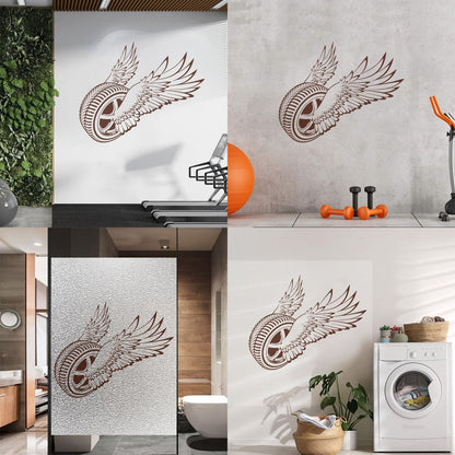 Wall Decals Winged Wheel Car Garage Driver Window Decals