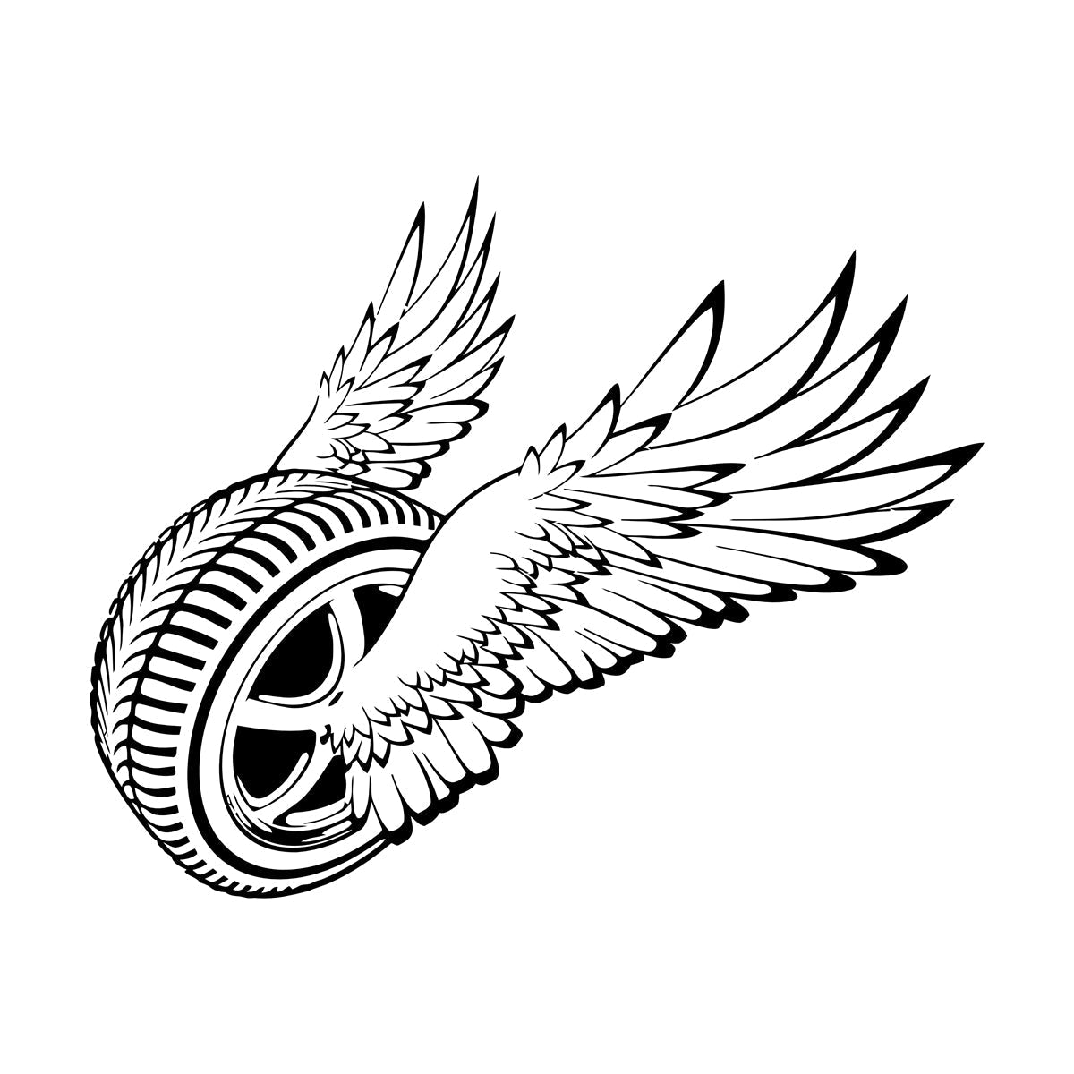 Wall Decals Winged Wheel Car Garage Driver Window Decals