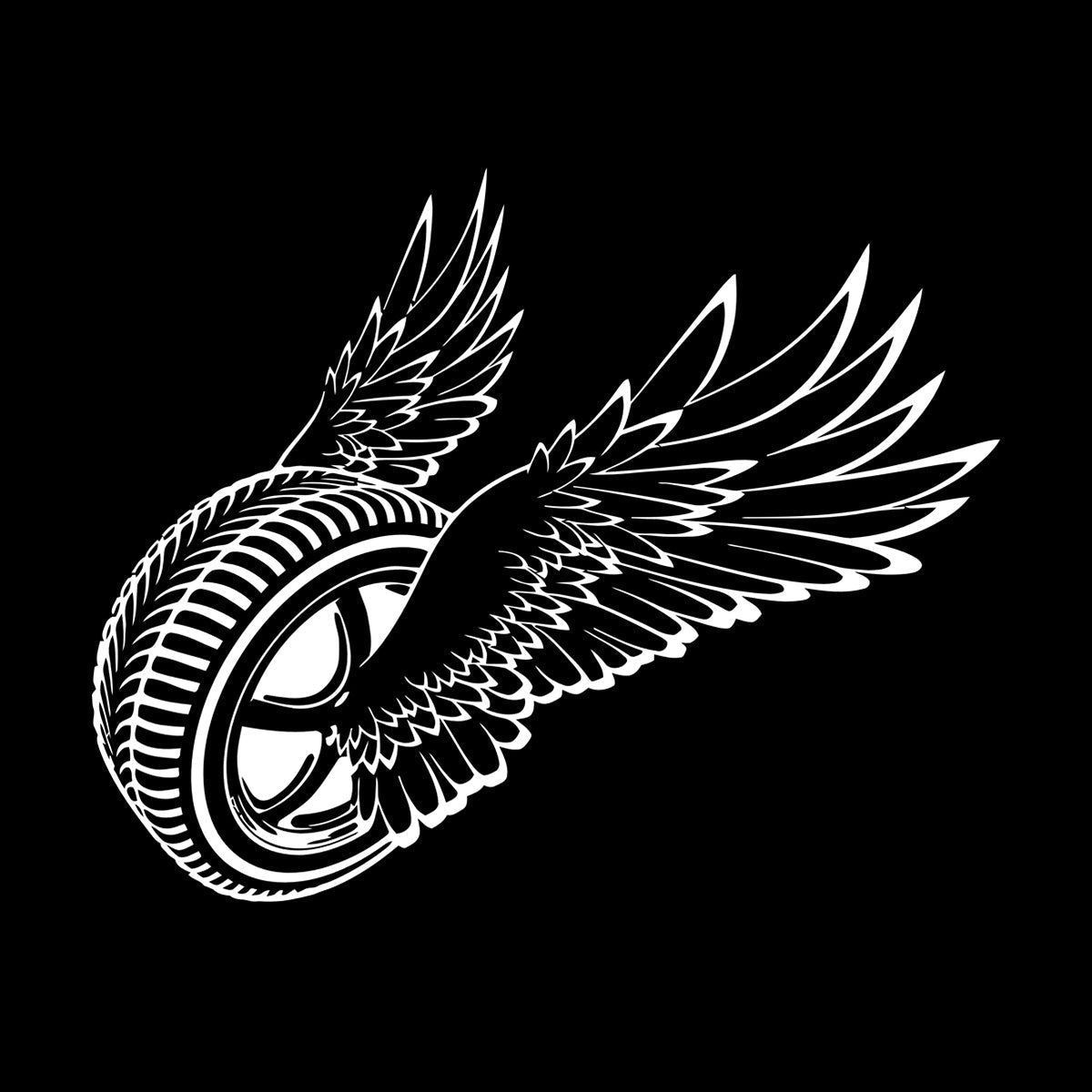 Wall Decals Winged Wheel Car Garage Driver Window Decals