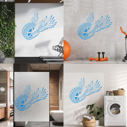 Wall Decals Winged Wheel Car Garage Driver Window Decals