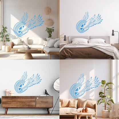 Wall Decals Winged Wheel Car Garage Driver Window Decals