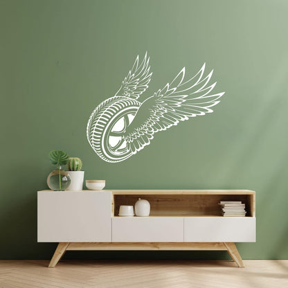 Wall Decals Winged Wheel Car Garage Driver Window Decals