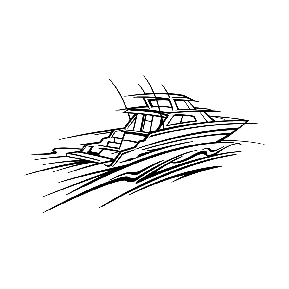 Vinyl Wall Decals Yacht Luxury Boat Sea Water Glass Stickers