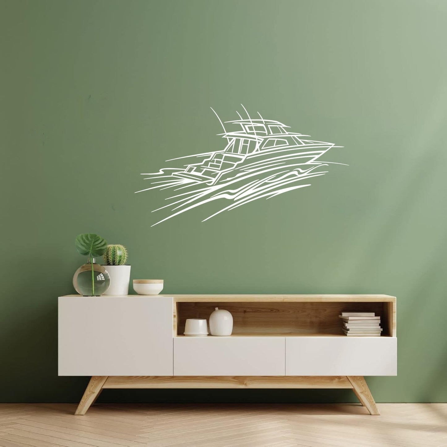 Vinyl Wall Decals Yacht Luxury Boat Sea Water Glass Stickers