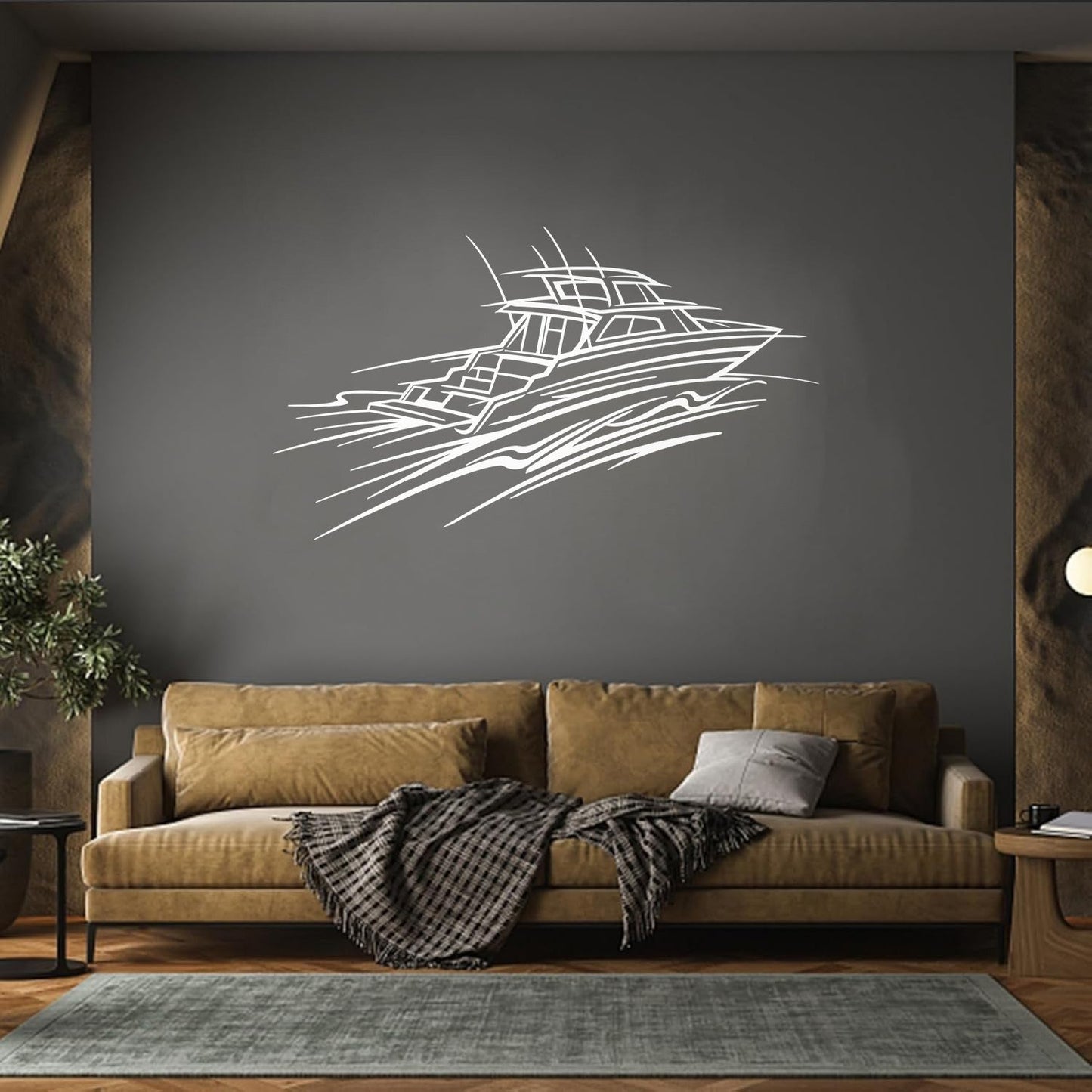 Vinyl Wall Decals Yacht Luxury Boat Sea Water Glass Stickers