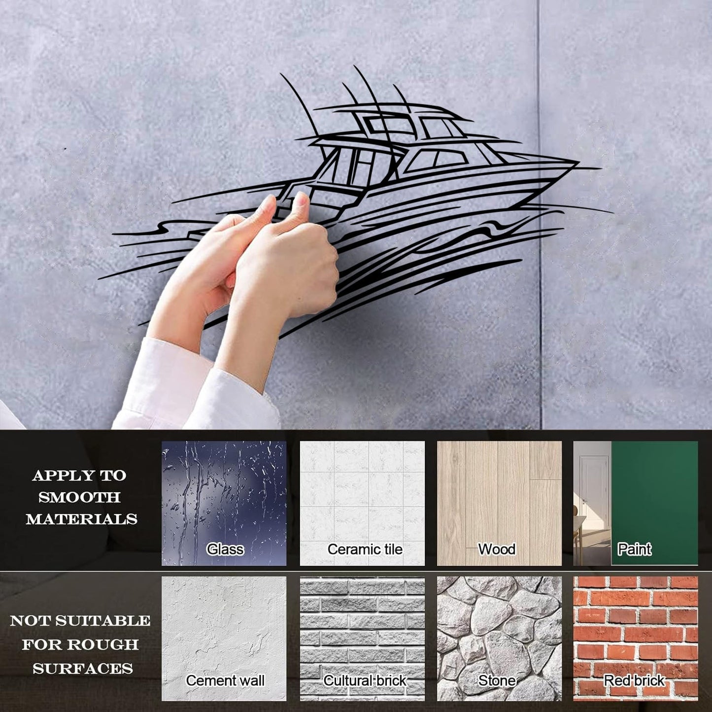 Vinyl Wall Decals Yacht Luxury Boat Sea Water Glass Stickers