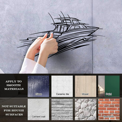 Vinyl Wall Decals Yacht Luxury Boat Sea Water Glass Stickers