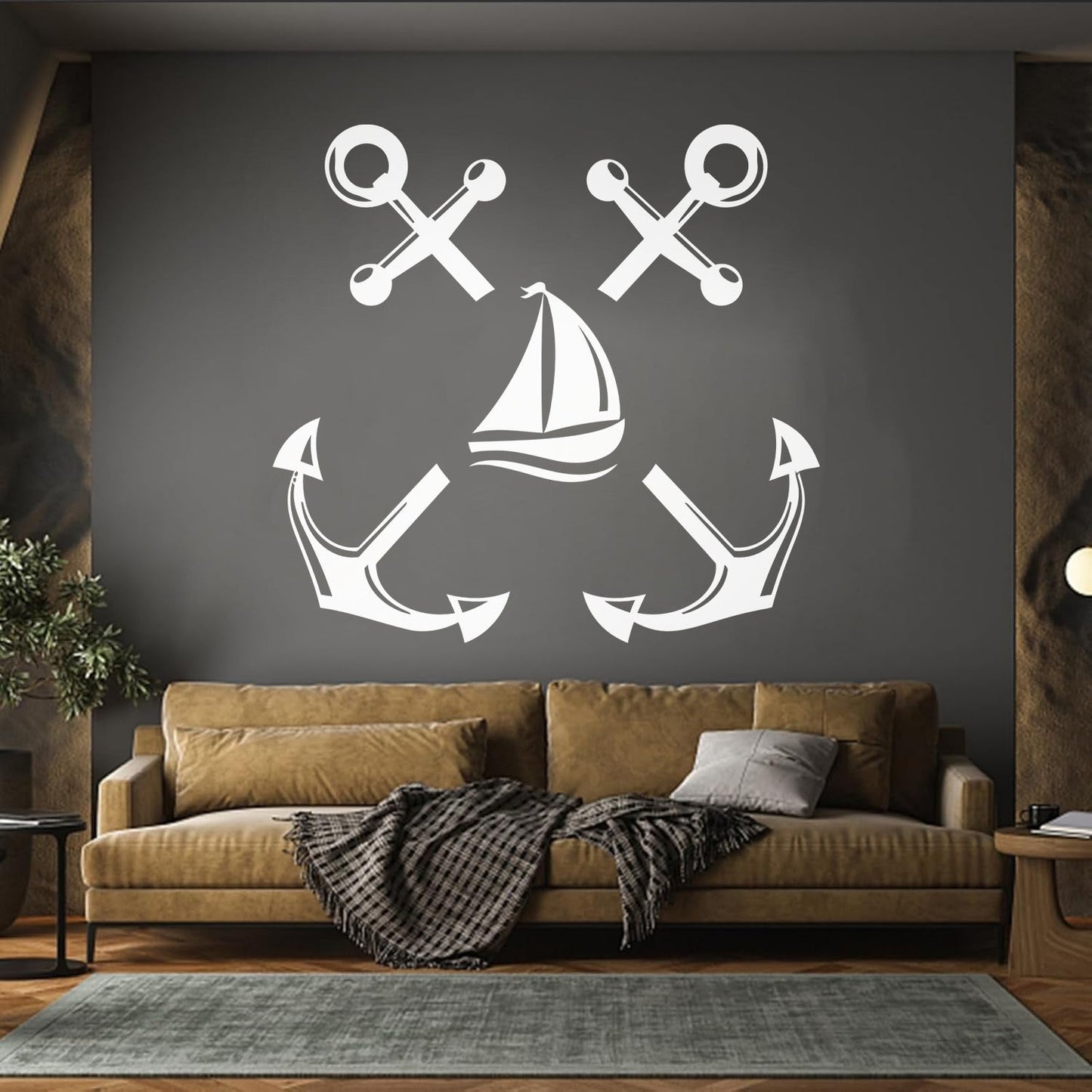Wall Stickers Paster Paper Anchor Marine Ship Sailboat Ocean Sailing Removable Without Leaving Glue