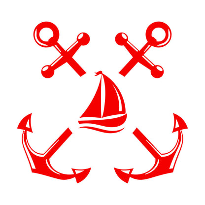 Wall Stickers Paster Paper Anchor Marine Ship Sailboat Ocean Sailing Removable Without Leaving Glue