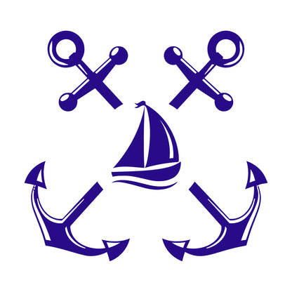 Wall Stickers Paster Paper Anchor Marine Ship Sailboat Ocean Sailing Removable Without Leaving Glue