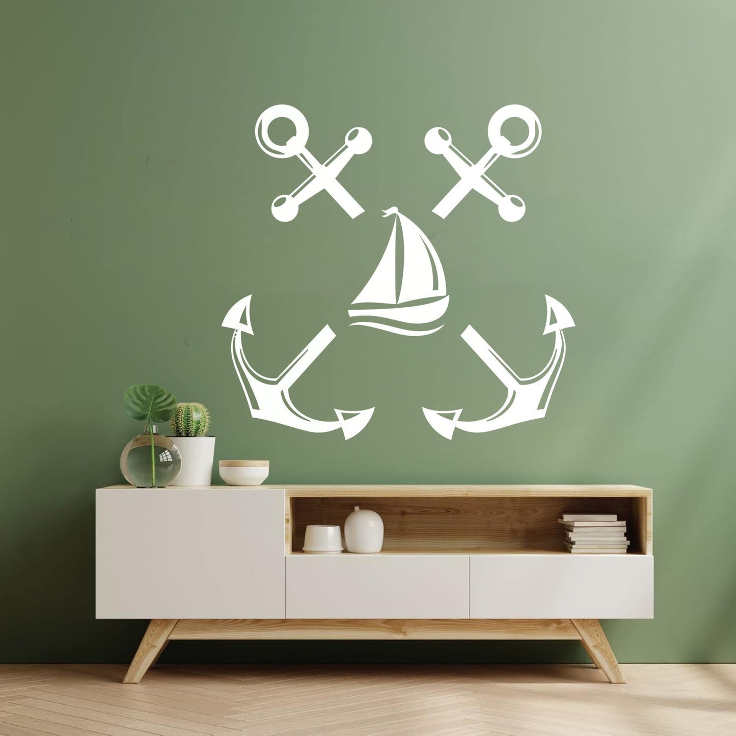 Wall Stickers Paster Paper Anchor Marine Ship Sailboat Ocean Sailing Removable Without Leaving Glue