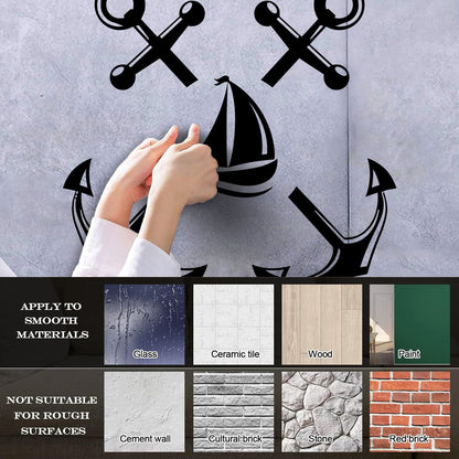 Wall Stickers Paster Paper Anchor Marine Ship Sailboat Ocean Sailing Removable Without Leaving Glue