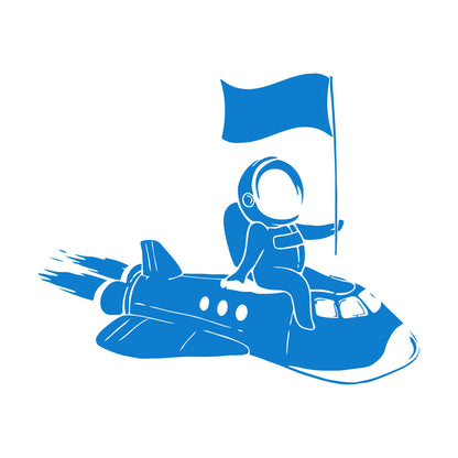 Wall Vinyl Sticker Decor Astronaut Flying Space Rocket Universe Self Adhesive