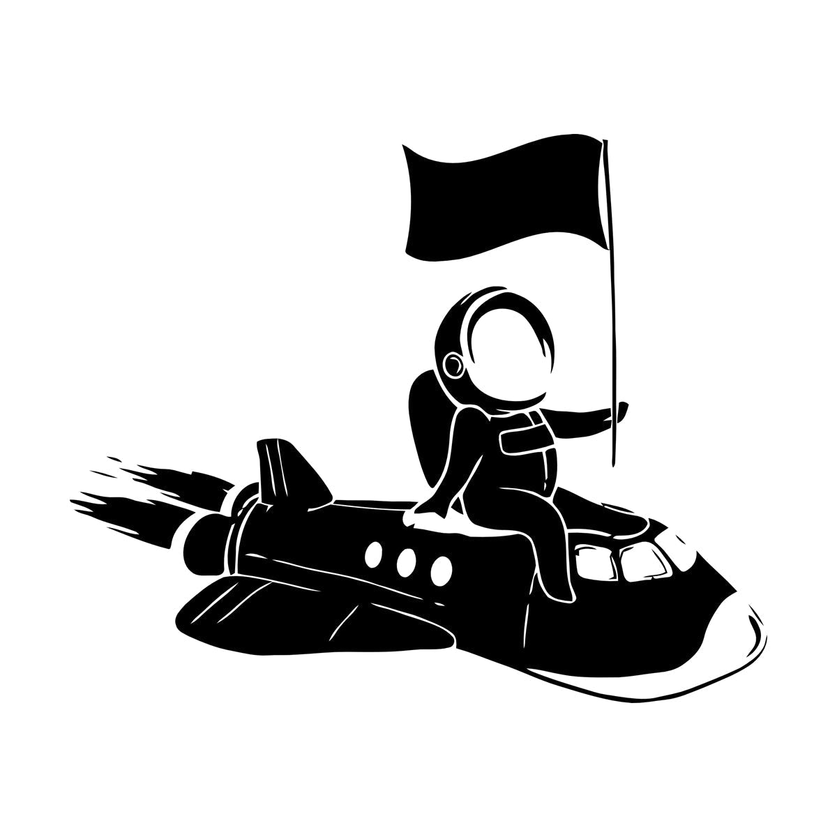 Wall Vinyl Sticker Decor Astronaut Flying Space Rocket Universe Self Adhesive