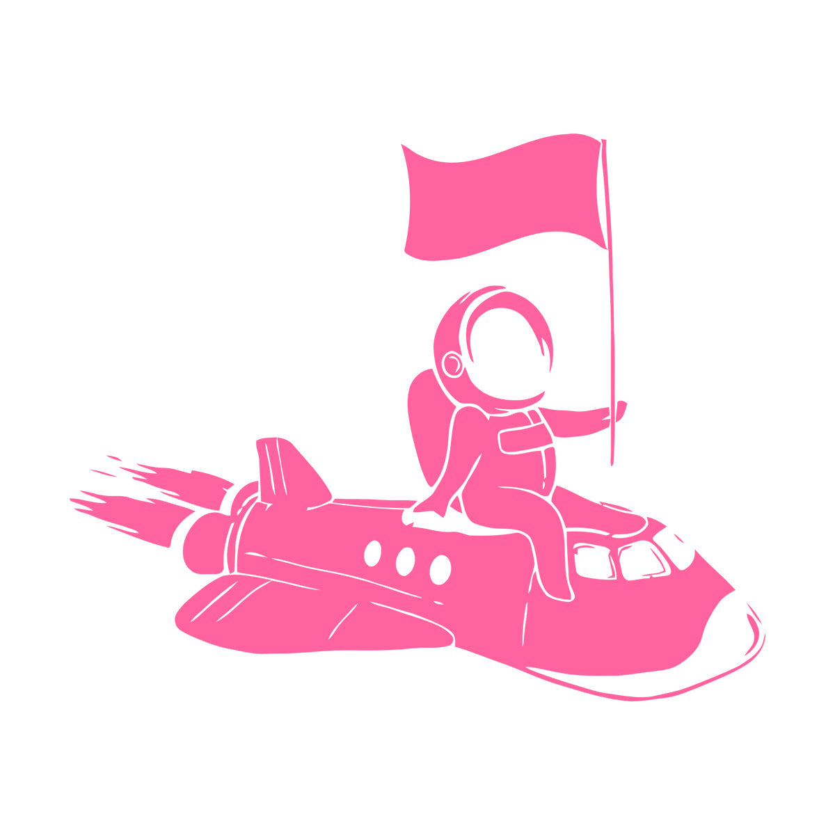 Wall Vinyl Sticker Decor Astronaut Flying Space Rocket Universe Self Adhesive