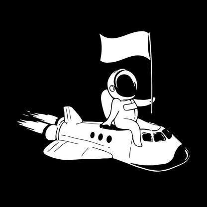 Wall Vinyl Sticker Decor Astronaut Flying Space Rocket Universe Self Adhesive