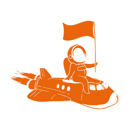 Wall Vinyl Sticker Decor Astronaut Flying Space Rocket Universe Self Adhesive