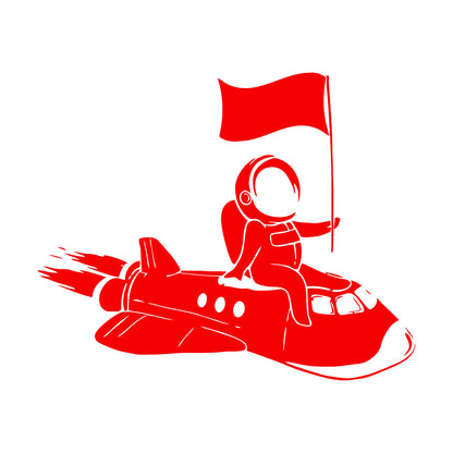 Wall Vinyl Sticker Decor Astronaut Flying Space Rocket Universe Self Adhesive