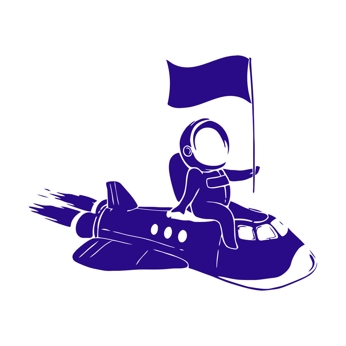 Wall Vinyl Sticker Decor Astronaut Flying Space Rocket Universe Self Adhesive