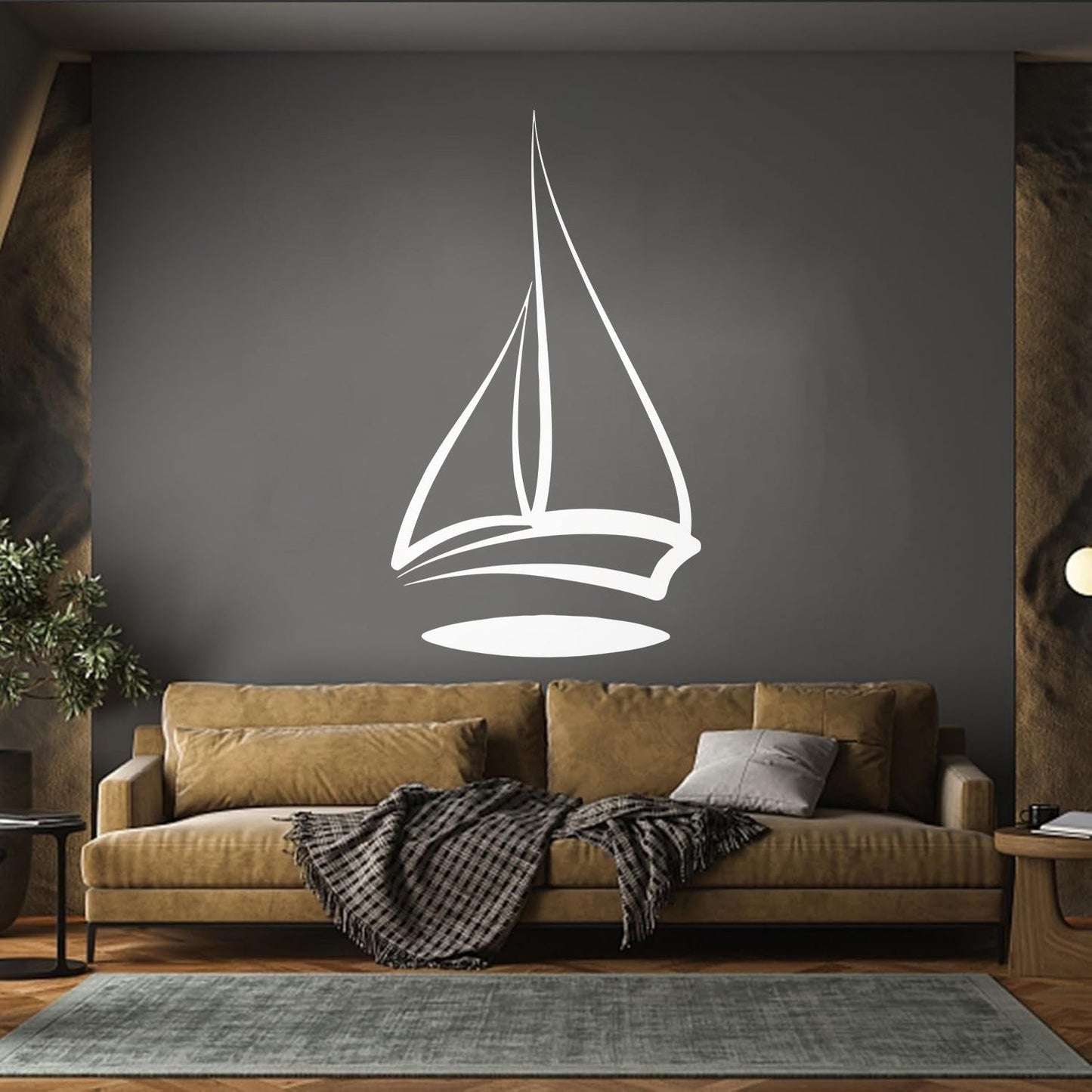 Fine Carving Stickers Boat Sailboat Sea Ocean Ship Do Not Damage The Wall Surface
