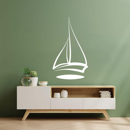 Fine Carving Stickers Boat Sailboat Sea Ocean Ship Do Not Damage The Wall Surface