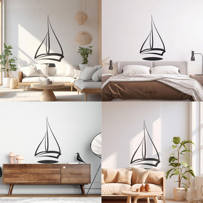 Fine Carving Stickers Boat Sailboat Sea Ocean Ship Do Not Damage The Wall Surface